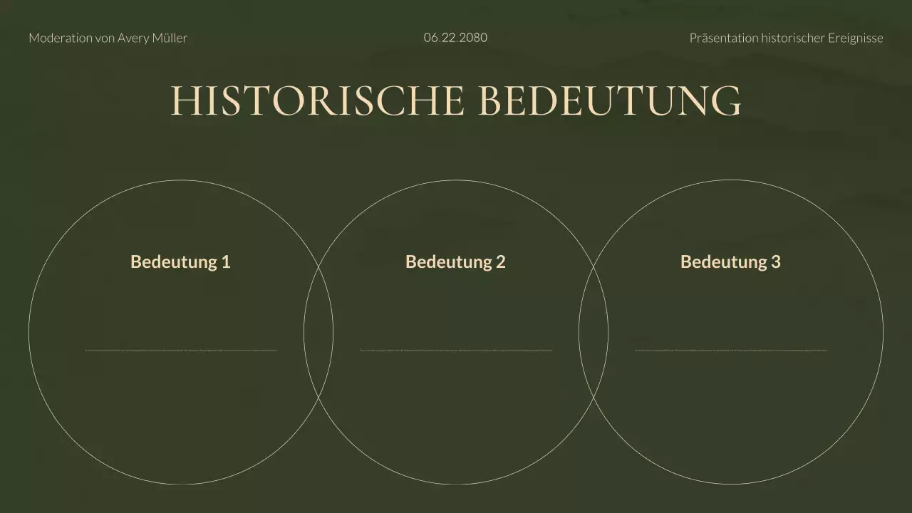 Grüne und goldene moderne historische Studien Präsentation
