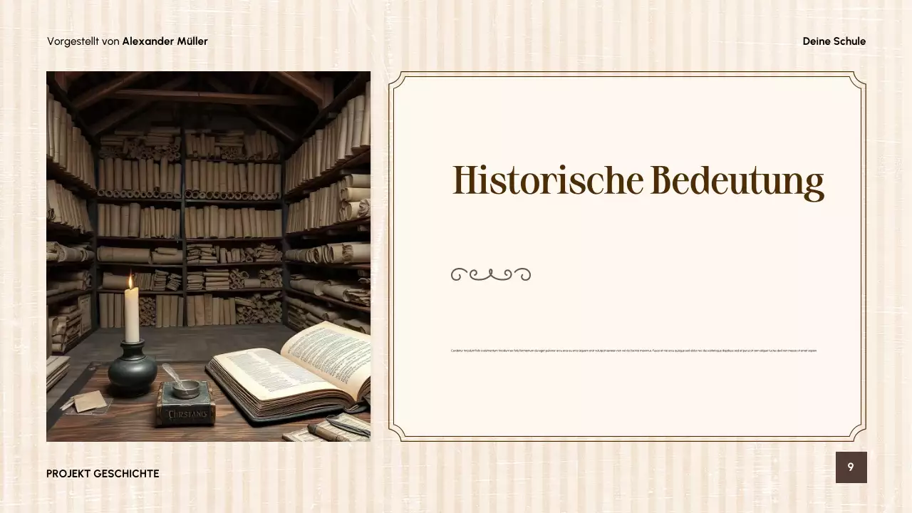 Beigefarbener Vintage-Literaturführer Präsentation