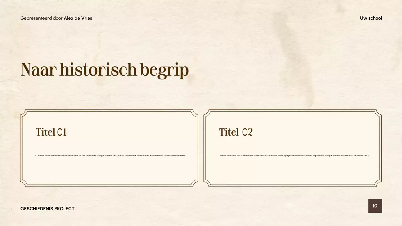 Beige Vintage Literatuurgids Presentatie