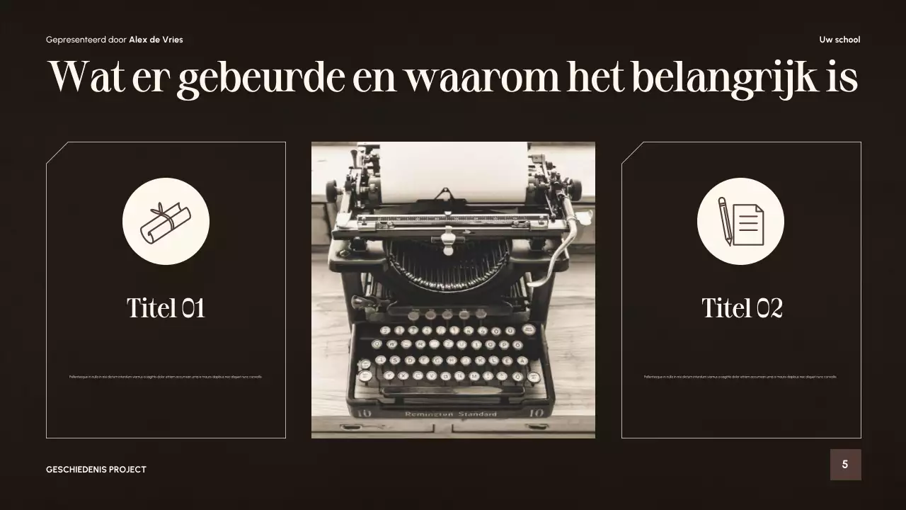 Beige Vintage Literatuurgids Presentatie