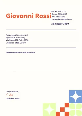 Lettera di presentazione professionale arancione - Documento poster