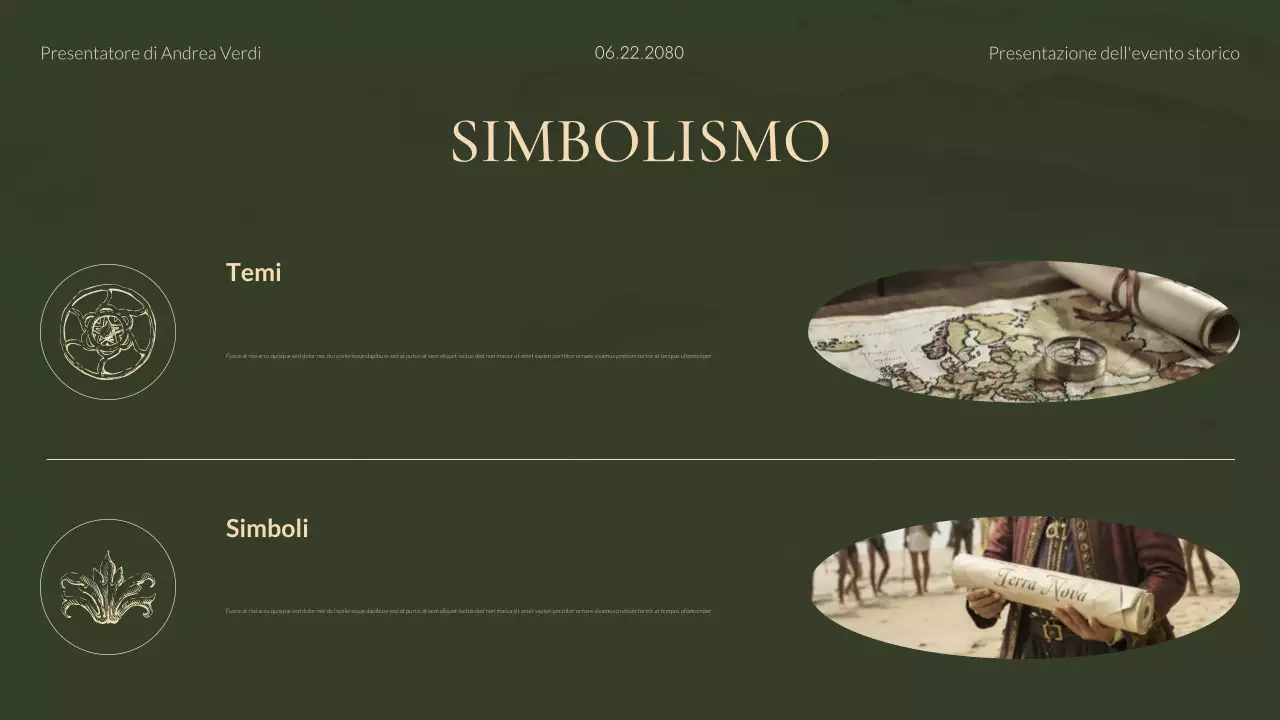 Presentazione di studi storici moderni sul verde e l'oro