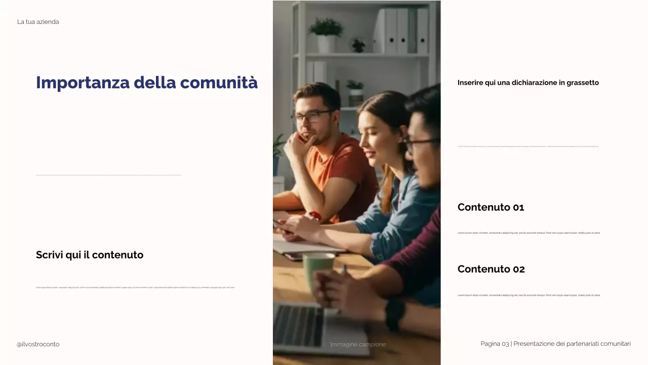 Illustrazione moderna blu e beige: Partnership strategiche per la presentazione del successo degli studenti