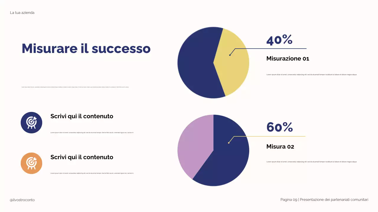 Illustrazione moderna blu e beige: Partnership strategiche per la presentazione del successo degli studenti