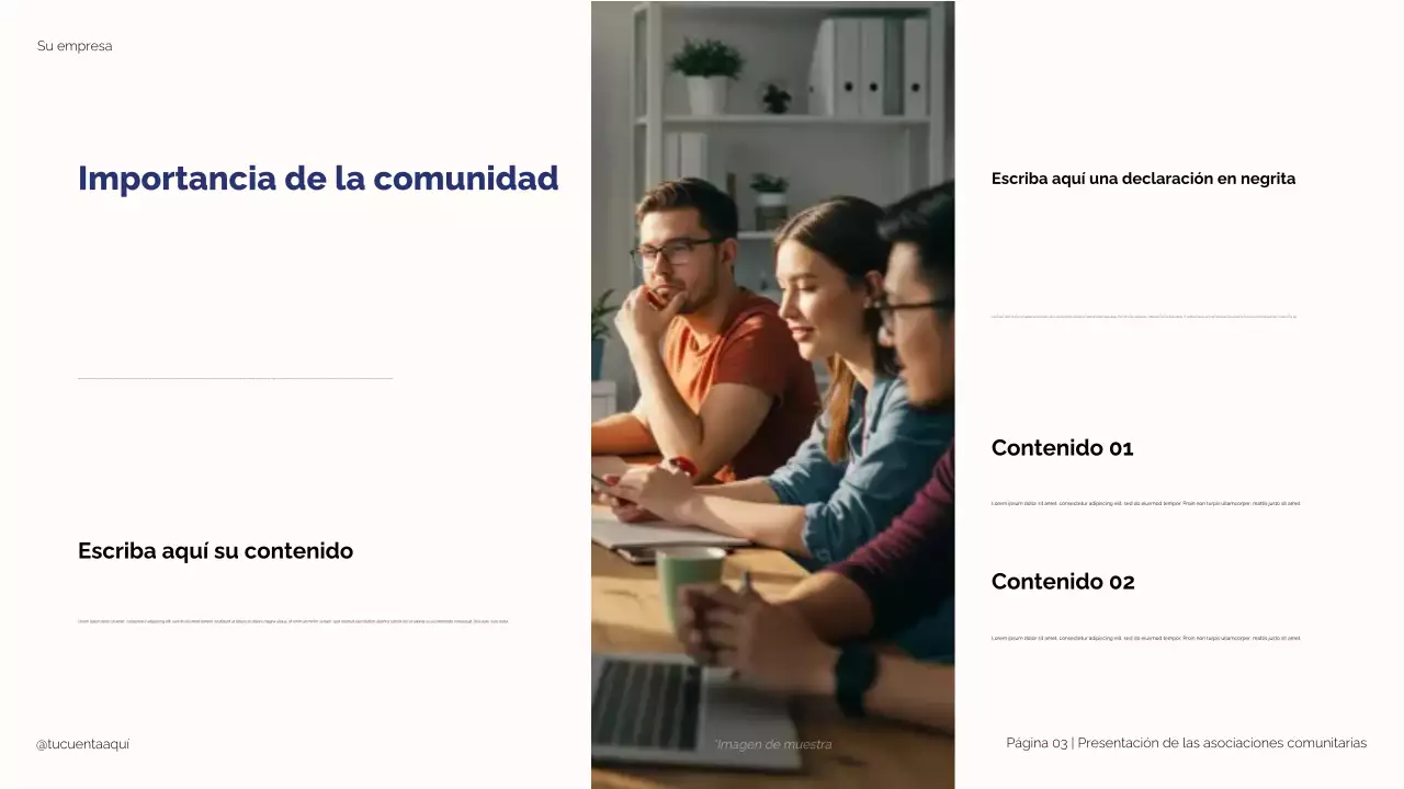 Ilustración moderna en azul y beige: Alianzas estratégicas para el éxito estudiantil. Presentación.