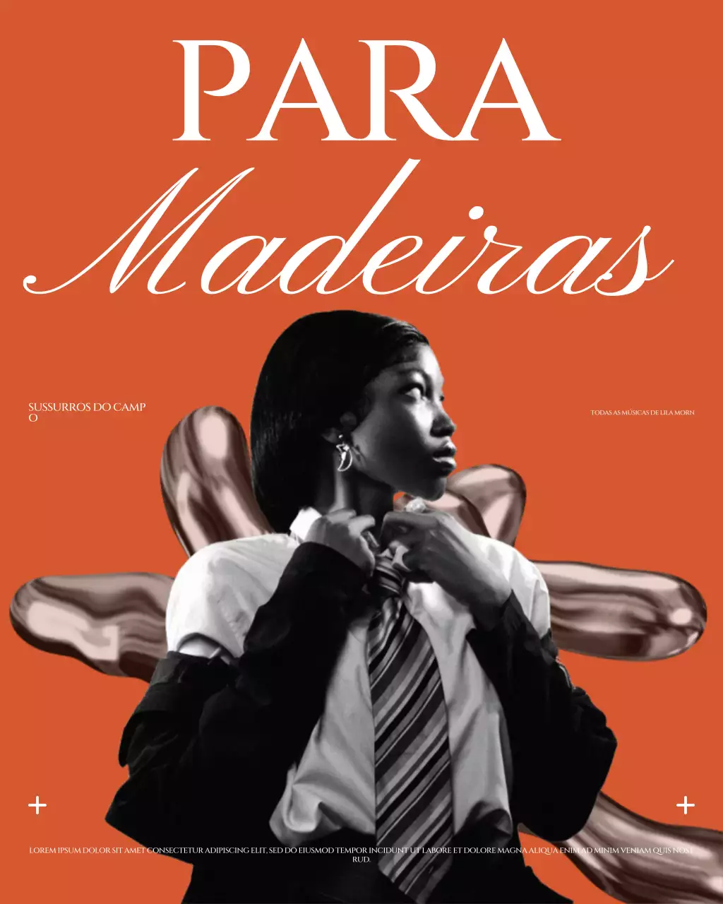 Postagem de promoção de música retrô laranja no Instagram