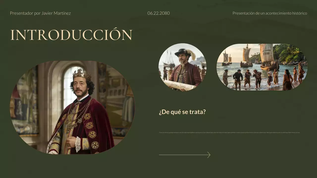 Presentación de estudios históricos modernos de Green and Gold