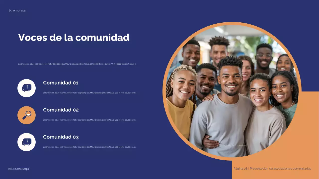 Ilustración moderna en azul y beige: Alianzas estratégicas para el éxito estudiantil. Presentación.