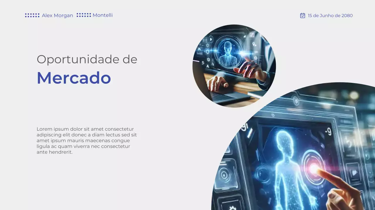 Apresentação do anúncio da tecnologia futurista azul
