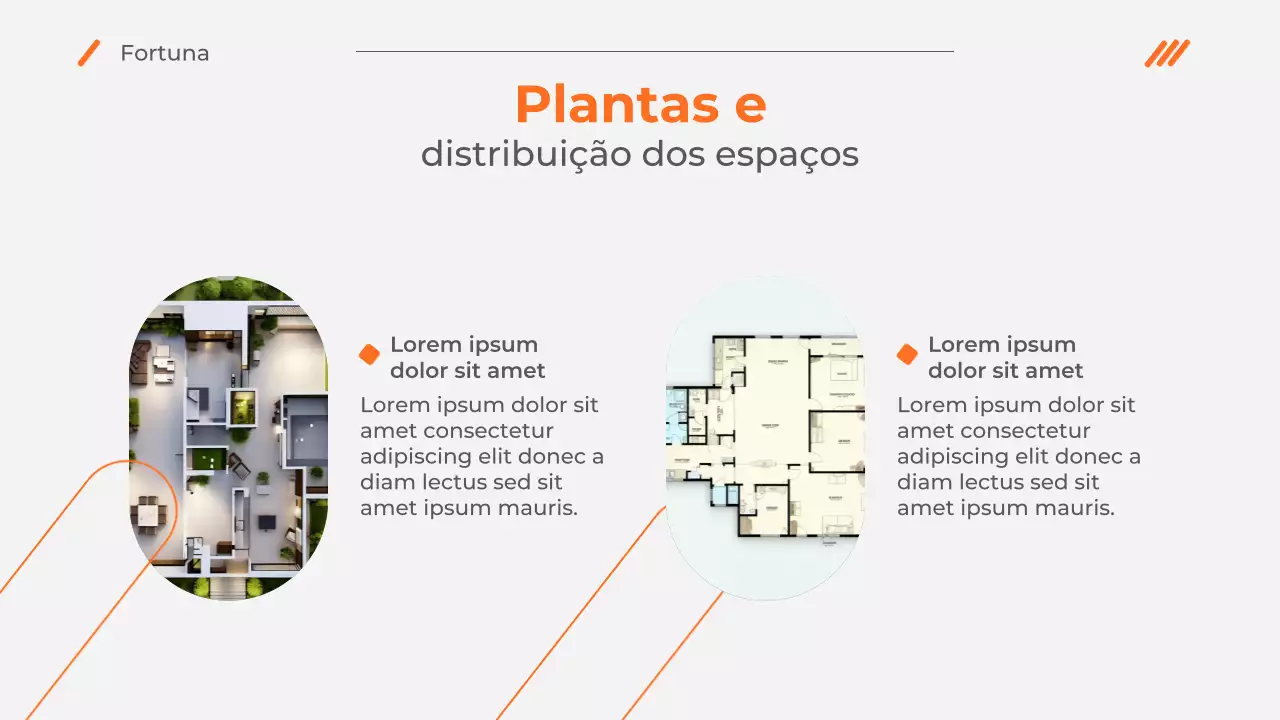 Apresentação de promoção de imóveis modernos em Orange