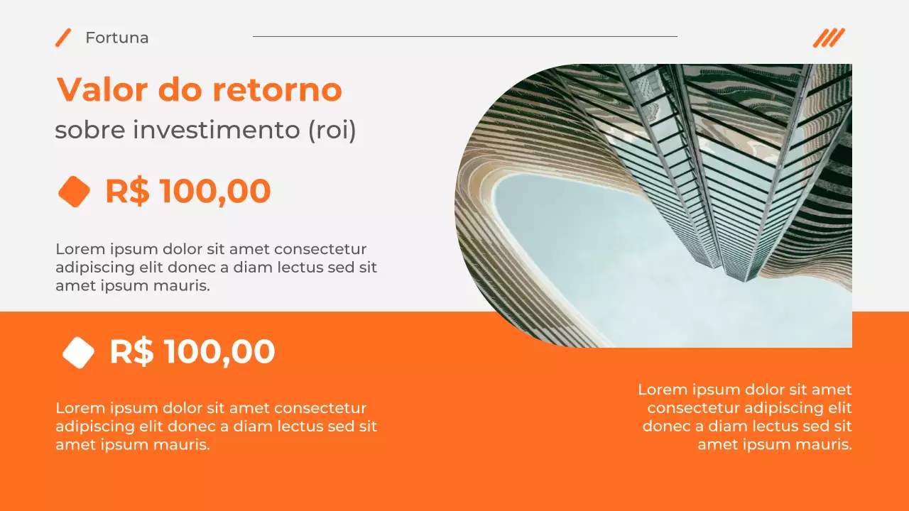 Apresentação de promoção de imóveis modernos em Orange