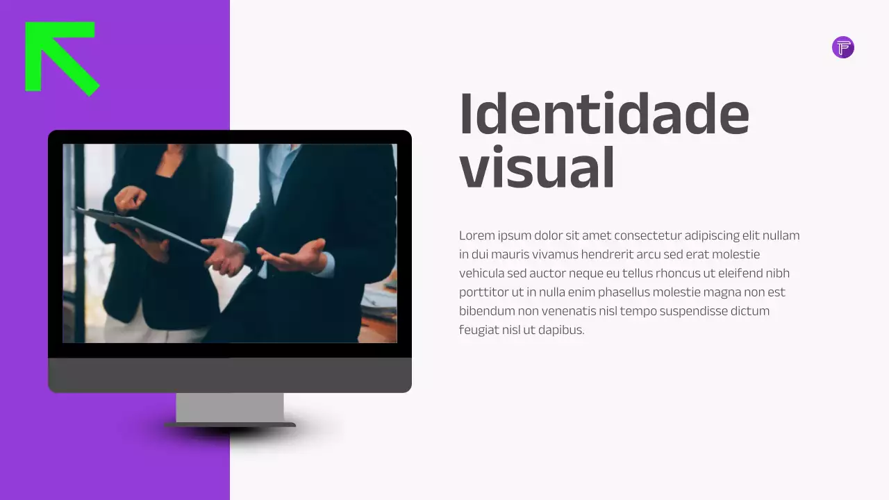 Apresentação de Estratégia Empresarial Moderna Roxa Verde