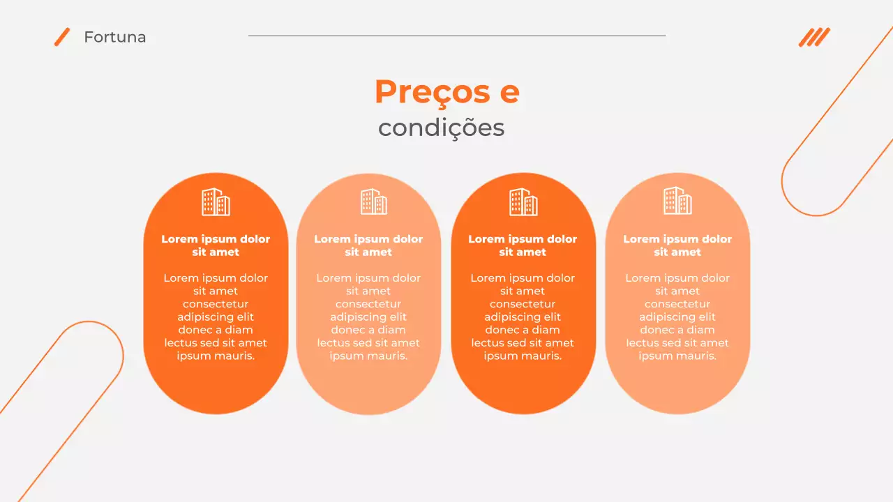 Apresentação de promoção de imóveis modernos em Orange