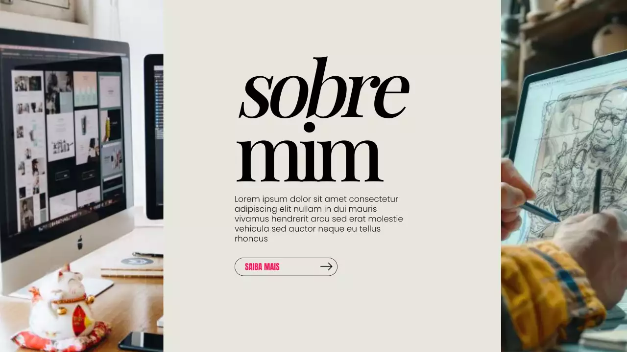 Apresentação de Ilustração Criativa Bege