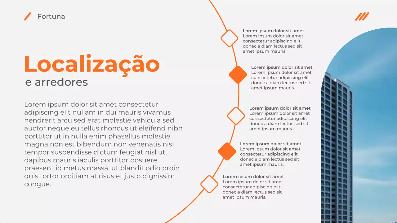 Apresentação de promoção de imóveis modernos em Orange