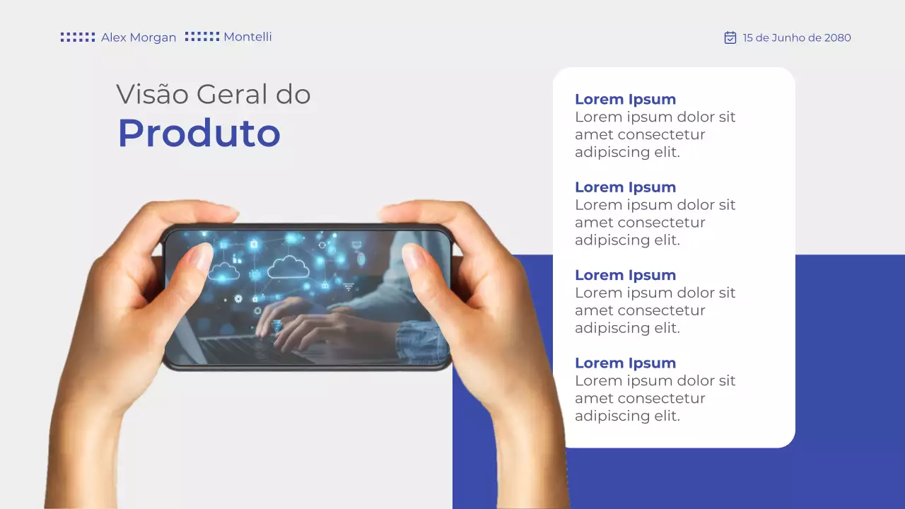 Apresentação do anúncio da tecnologia futurista azul