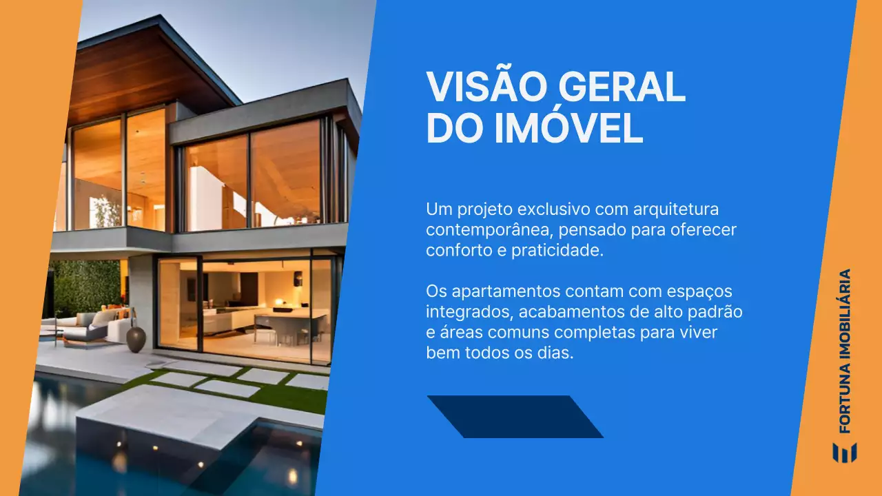 Apresentação de Anúncio Imobiliário Moderno Azul
