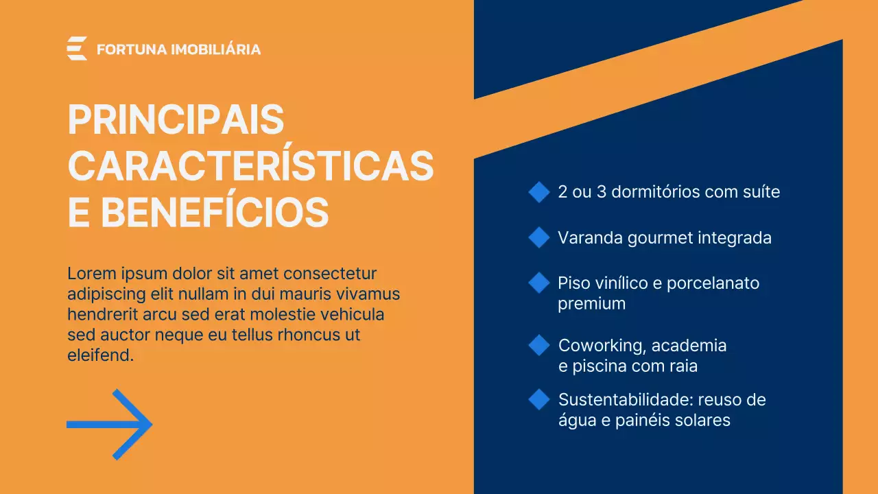 Apresentação de Anúncio Imobiliário Moderno Azul