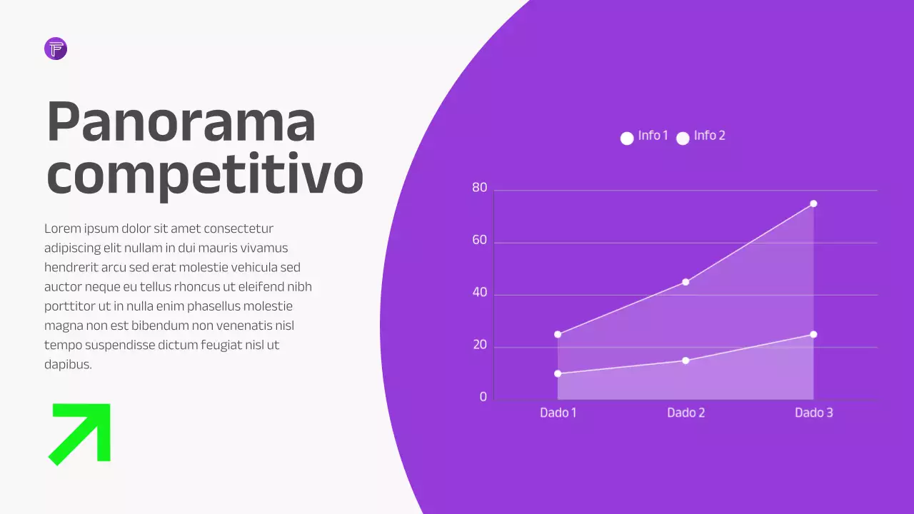 Apresentação de Estratégia Empresarial Moderna Roxa Verde