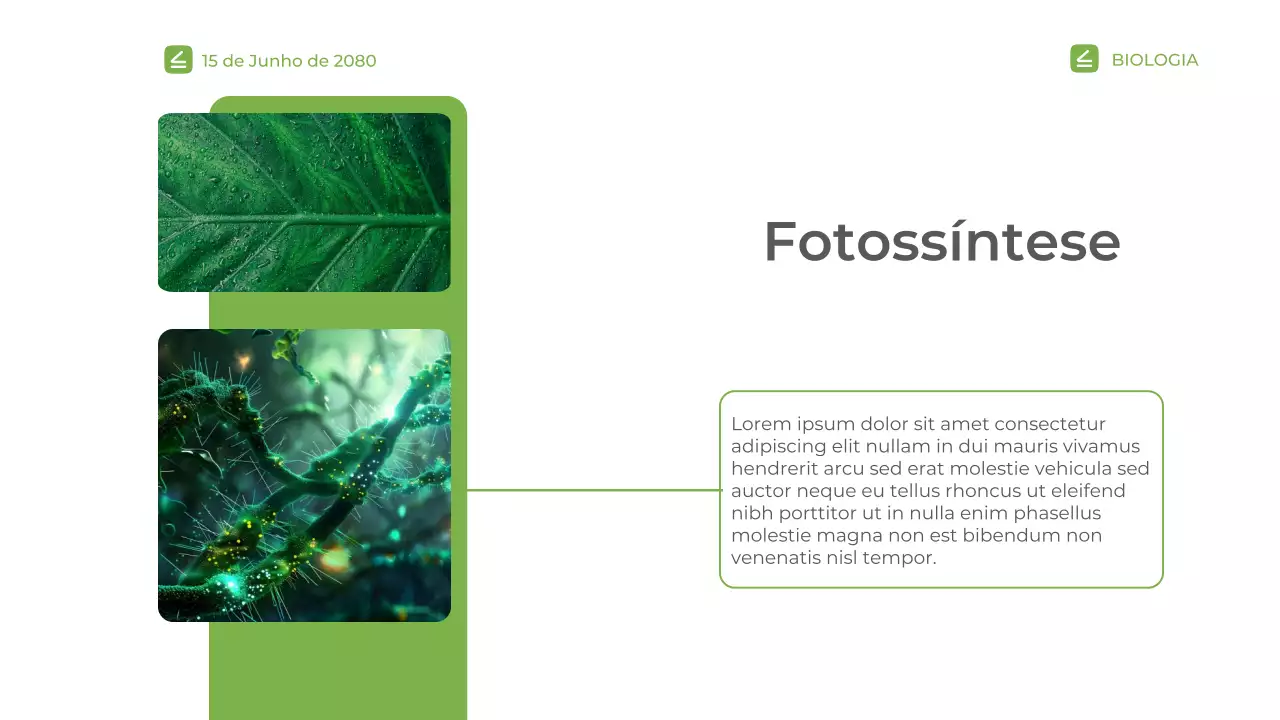 Apresentação da Palestra sobre Biologia Moderna Verde