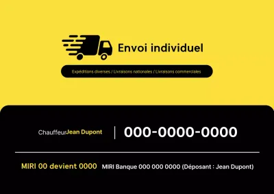 Publicité pour le service de camion logistique simple jaune