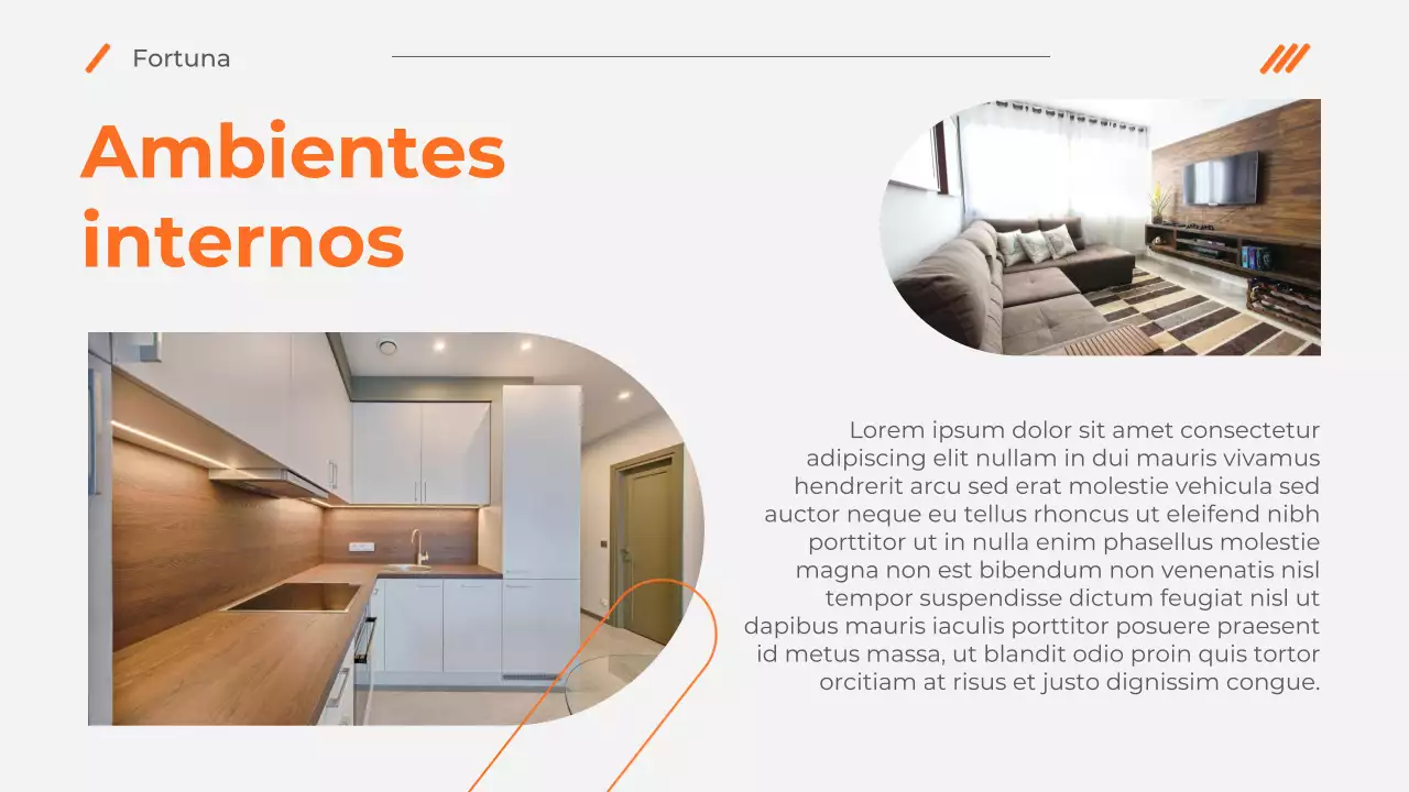 Apresentação de promoção de imóveis modernos em Orange