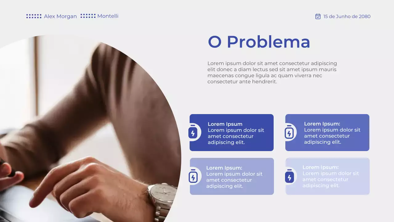 Apresentação do anúncio da tecnologia futurista azul