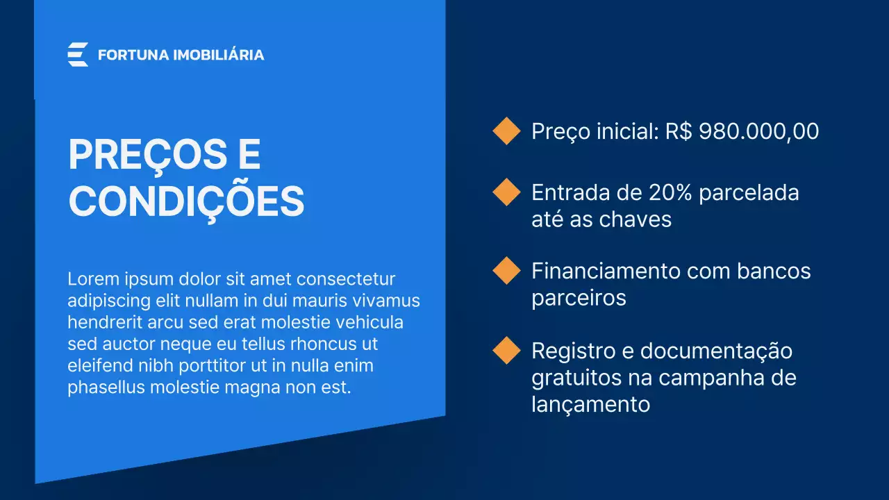 Apresentação de Anúncio Imobiliário Moderno Azul