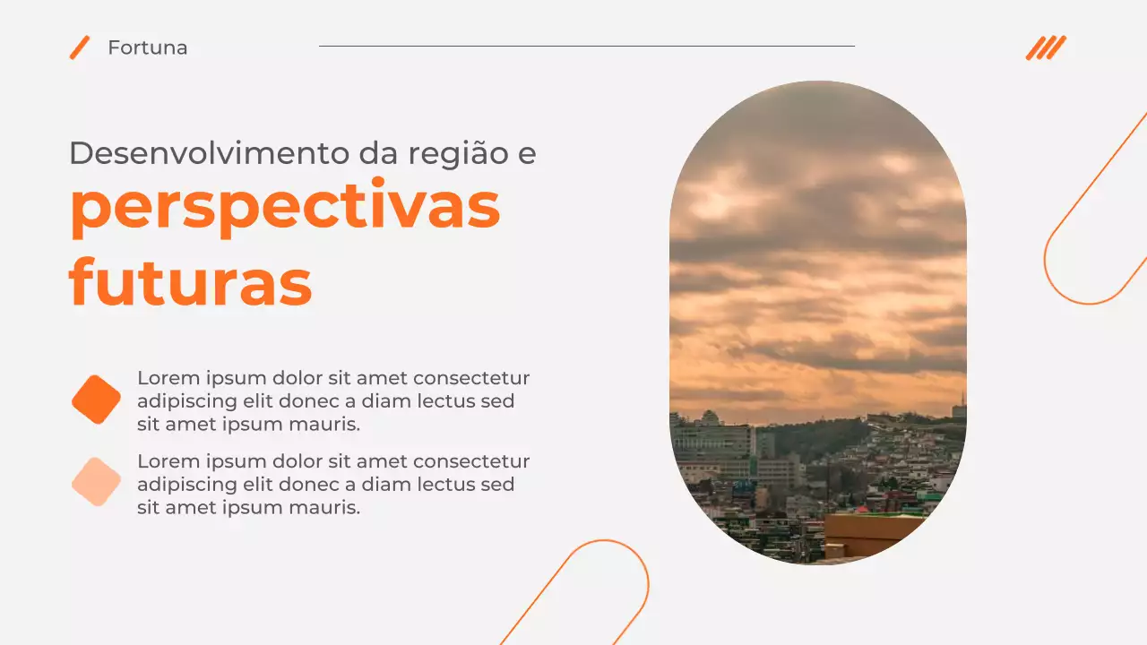 Apresentação de promoção de imóveis modernos em Orange