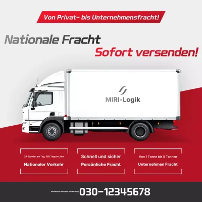 Rote moderne Logistik-Frachttransportwerbung