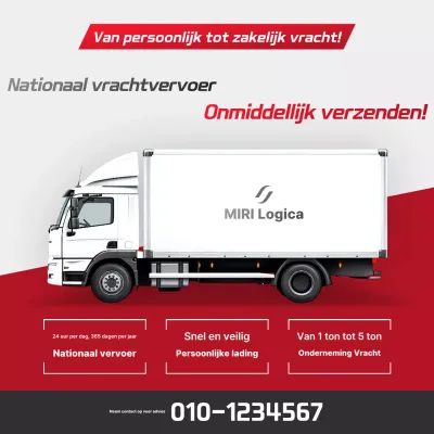 Rode moderne logistieke vrachtvervoeradvertentie