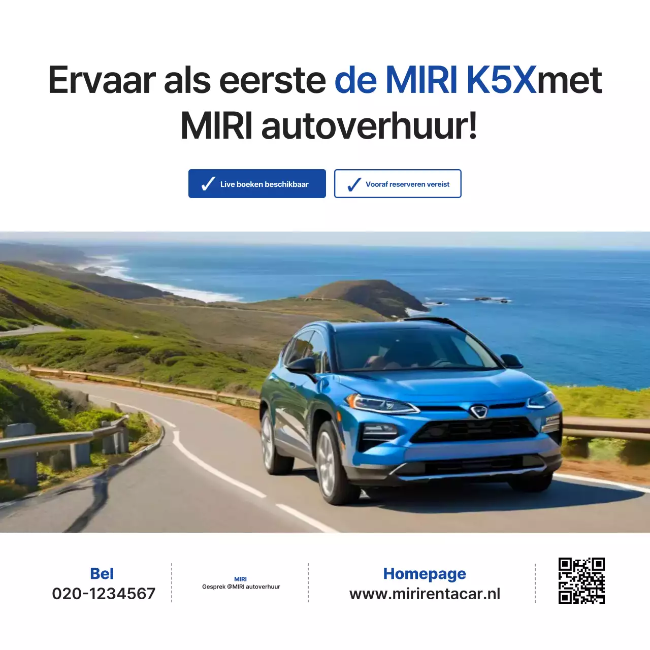 Advertentie voor nieuwe auto's in de categorie 'Witte moderne huurauto'