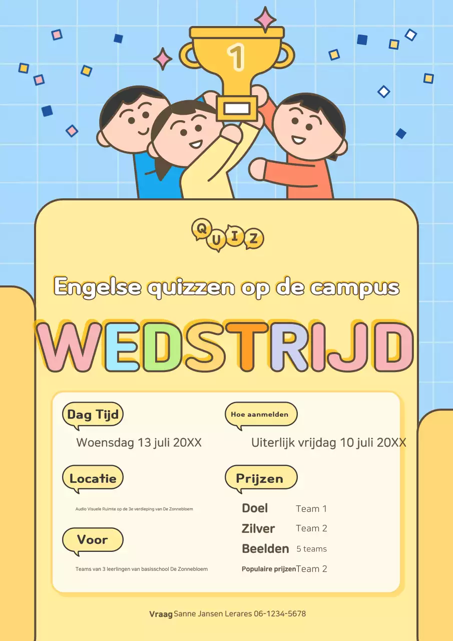 Gele Baby Engels Wedstrijdgids