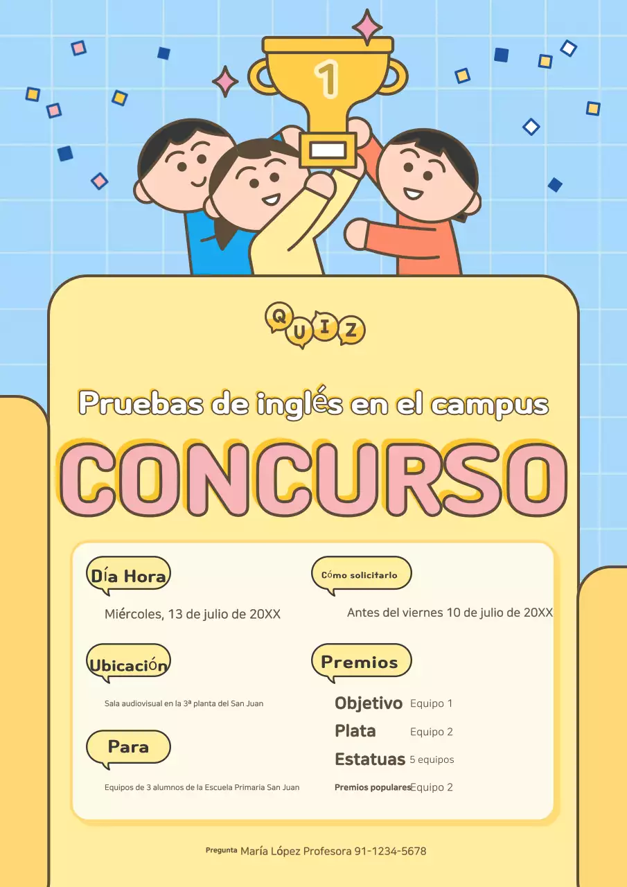 Guía del concurso de inglés de Yellow Baby