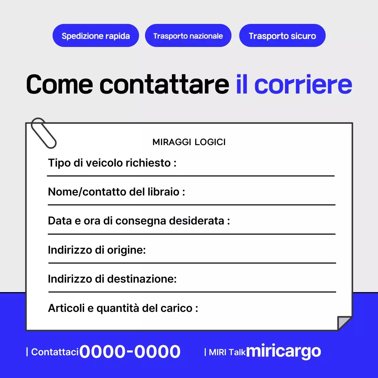 Guida al trasporto di Blue Modern Logistics