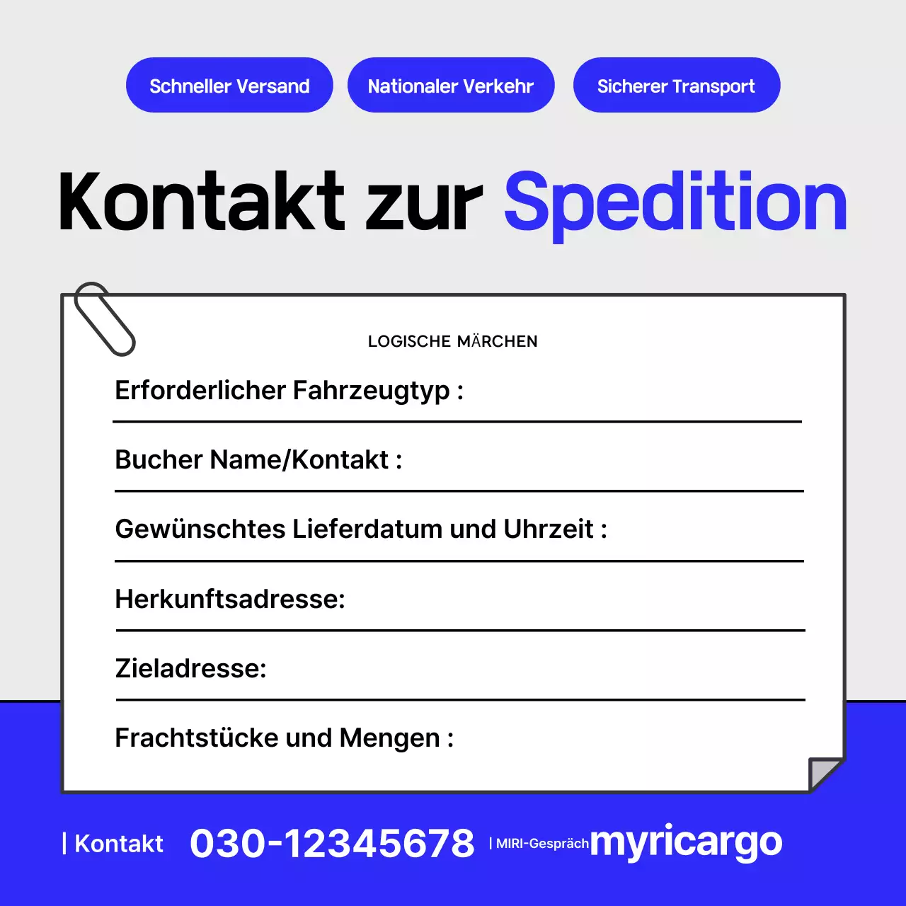 Blue Modern Logistics Transportführer