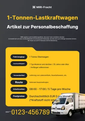 Stellenausschreibung für LKW-Fahrer in Schwarz Simple Transport