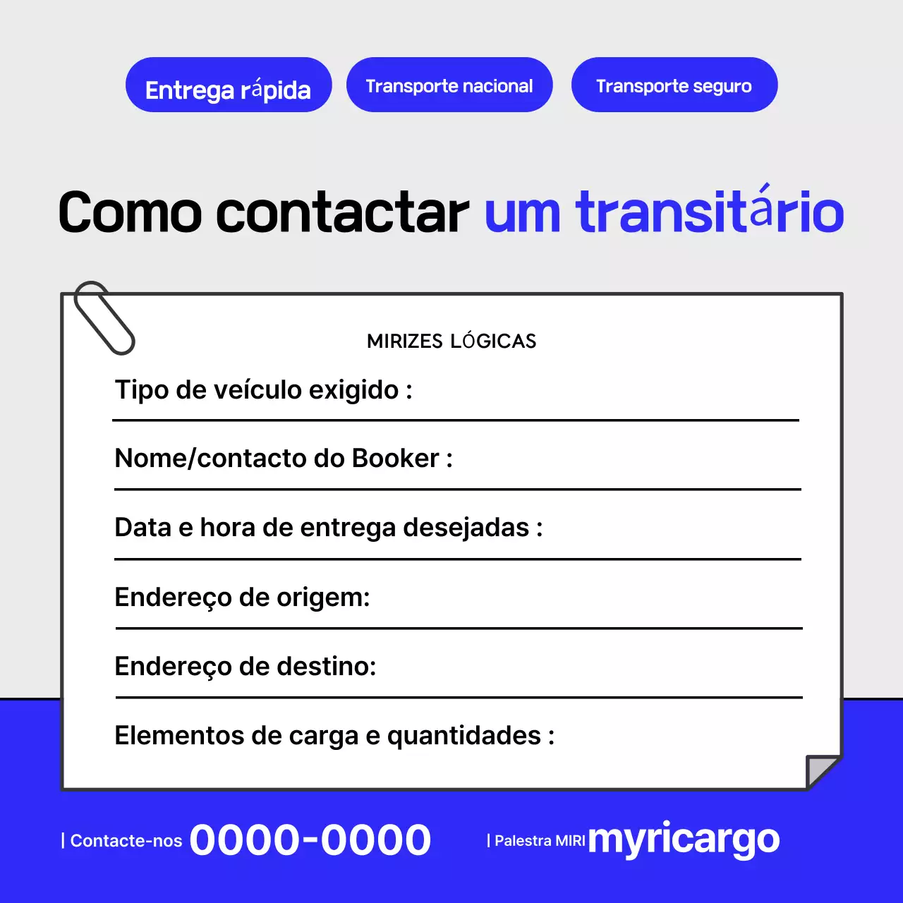 Guia de Transporte Logístico Moderno Azul