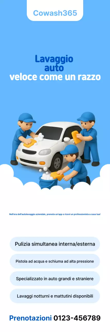 Pubblicità di Sky Blue Simple Car Wash