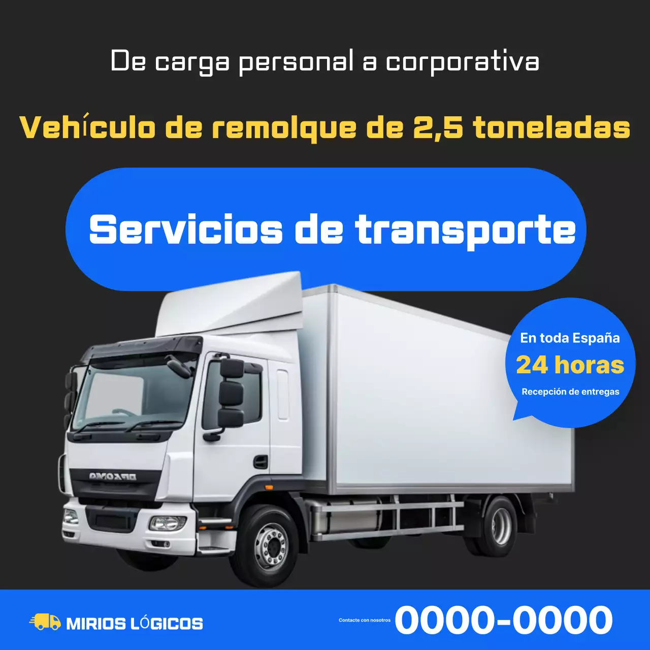 Anuncio de transporte de camiones modernos negros