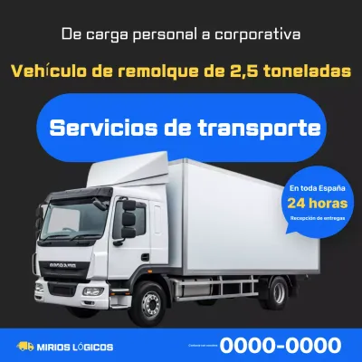 Anuncio de transporte de camiones modernos negros
