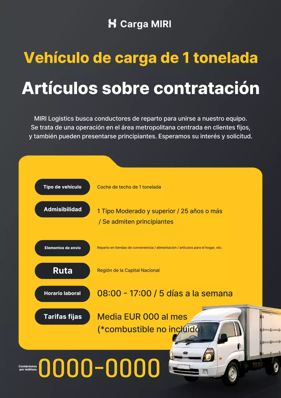 Aviso de contratación de conductor de camión de Black Simple Transport