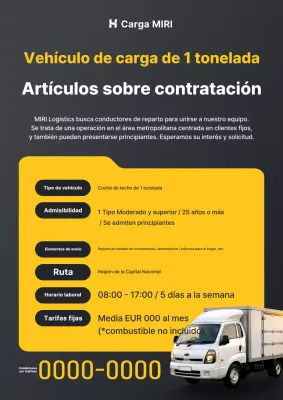 Aviso de contratación de conductor de camión de Black Simple Transport