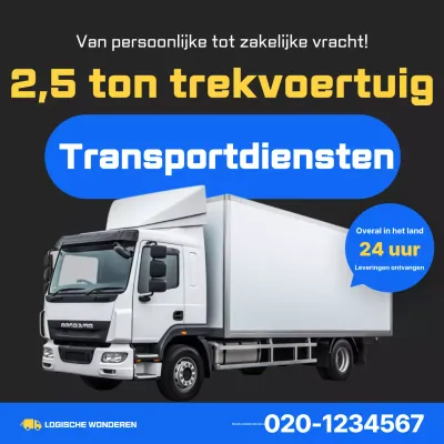 Advertentie voor zwart modern vrachtwagentransport