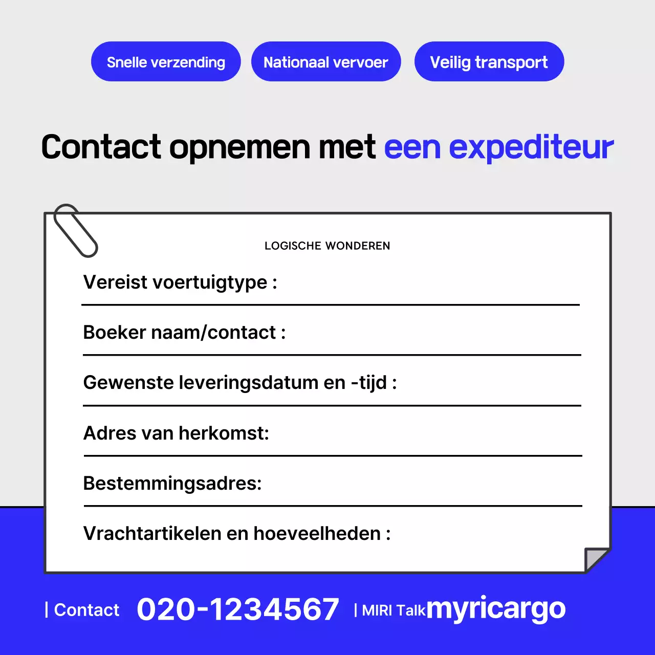 Blauwe Moderne Logistiek Transportgids