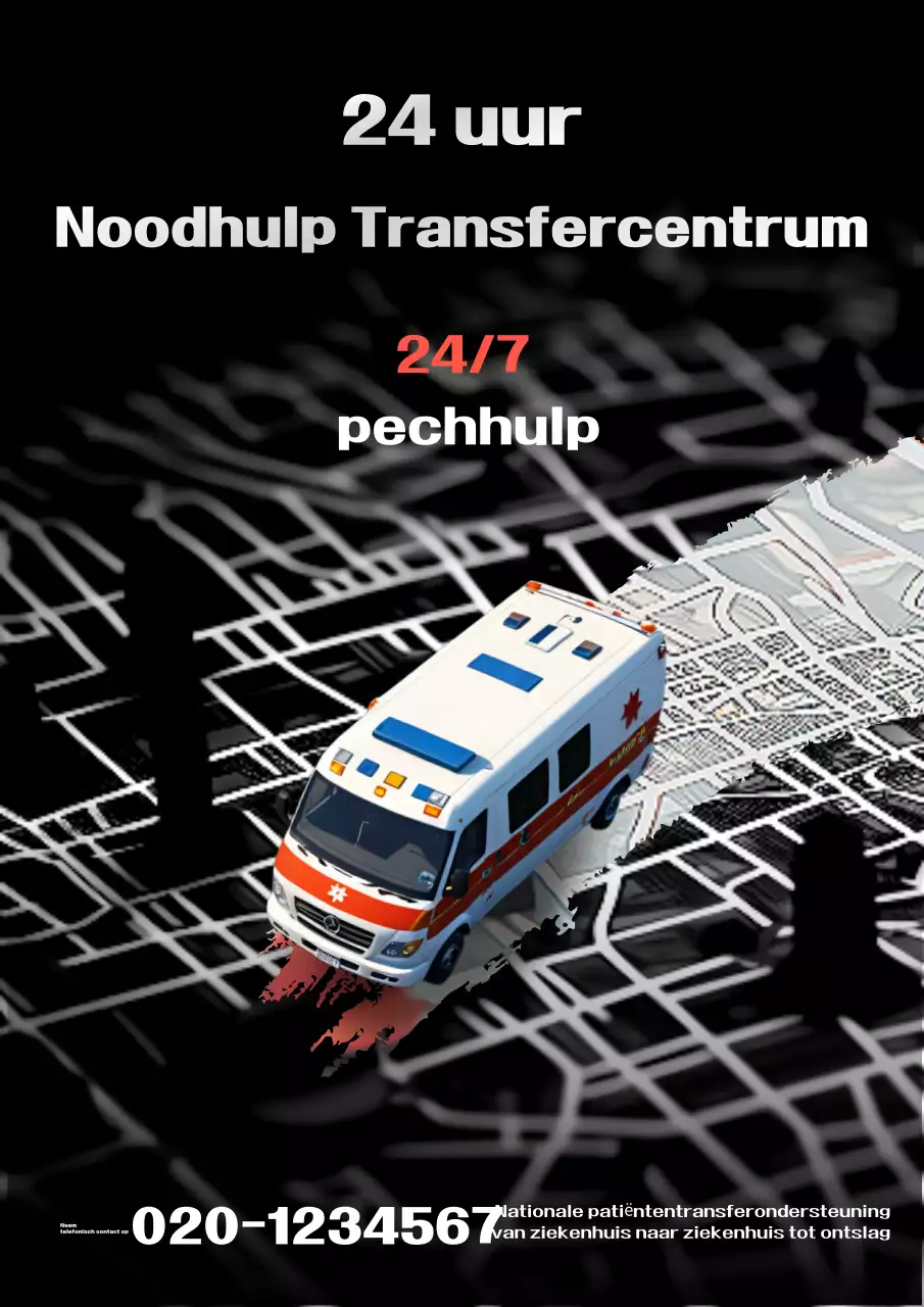 Zwarte moderne noodtransportgids