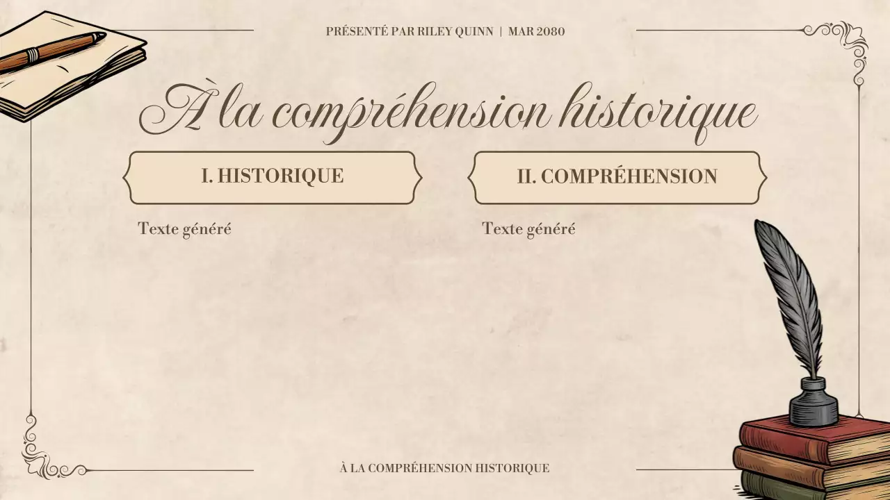 Présentation d'étude de la littérature historique classique