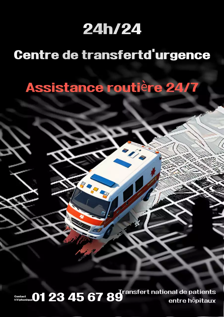 Guide de transport d'urgence moderne et noir