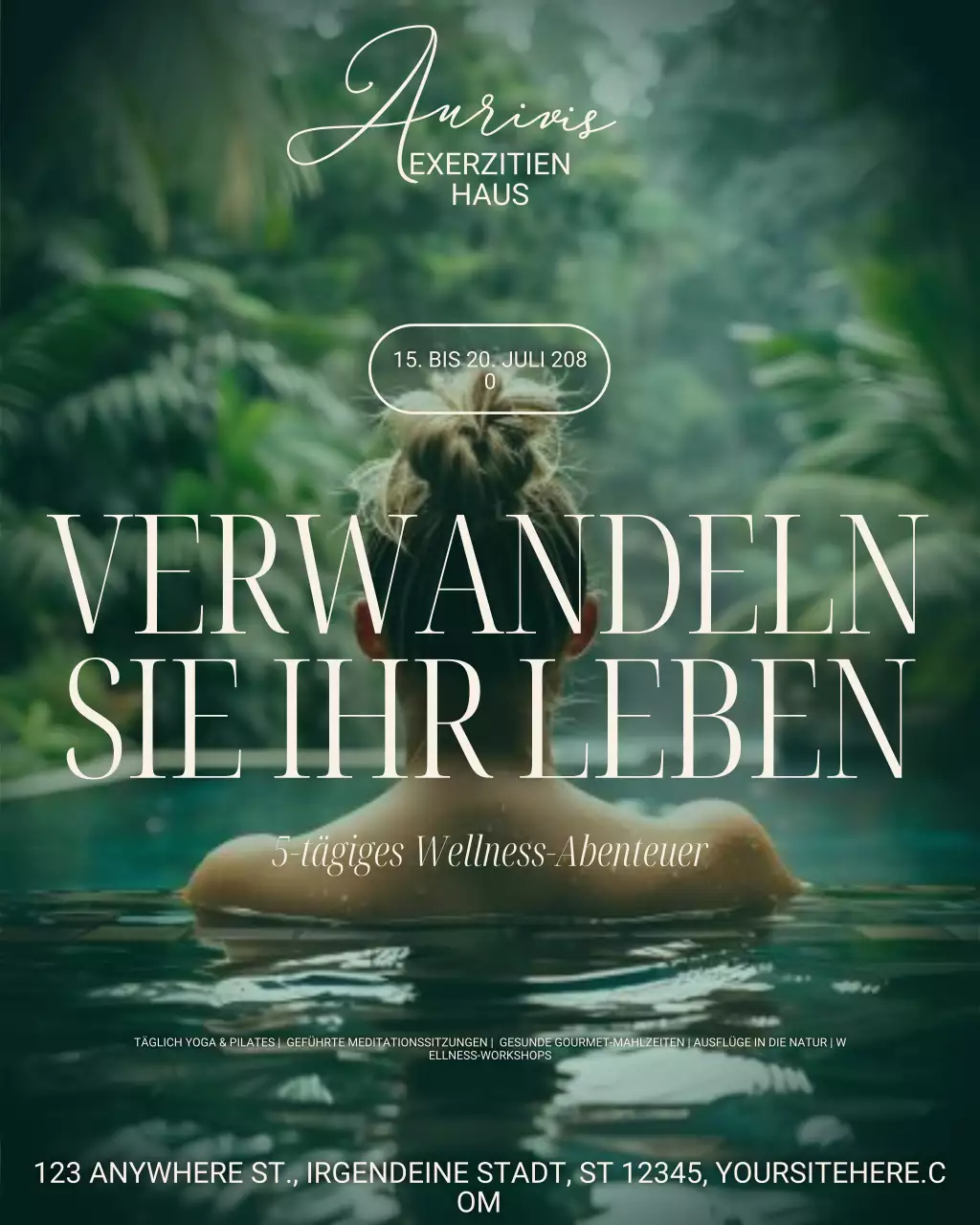 Ankündigung des Green Elegant Wellness Retreats auf Instagram