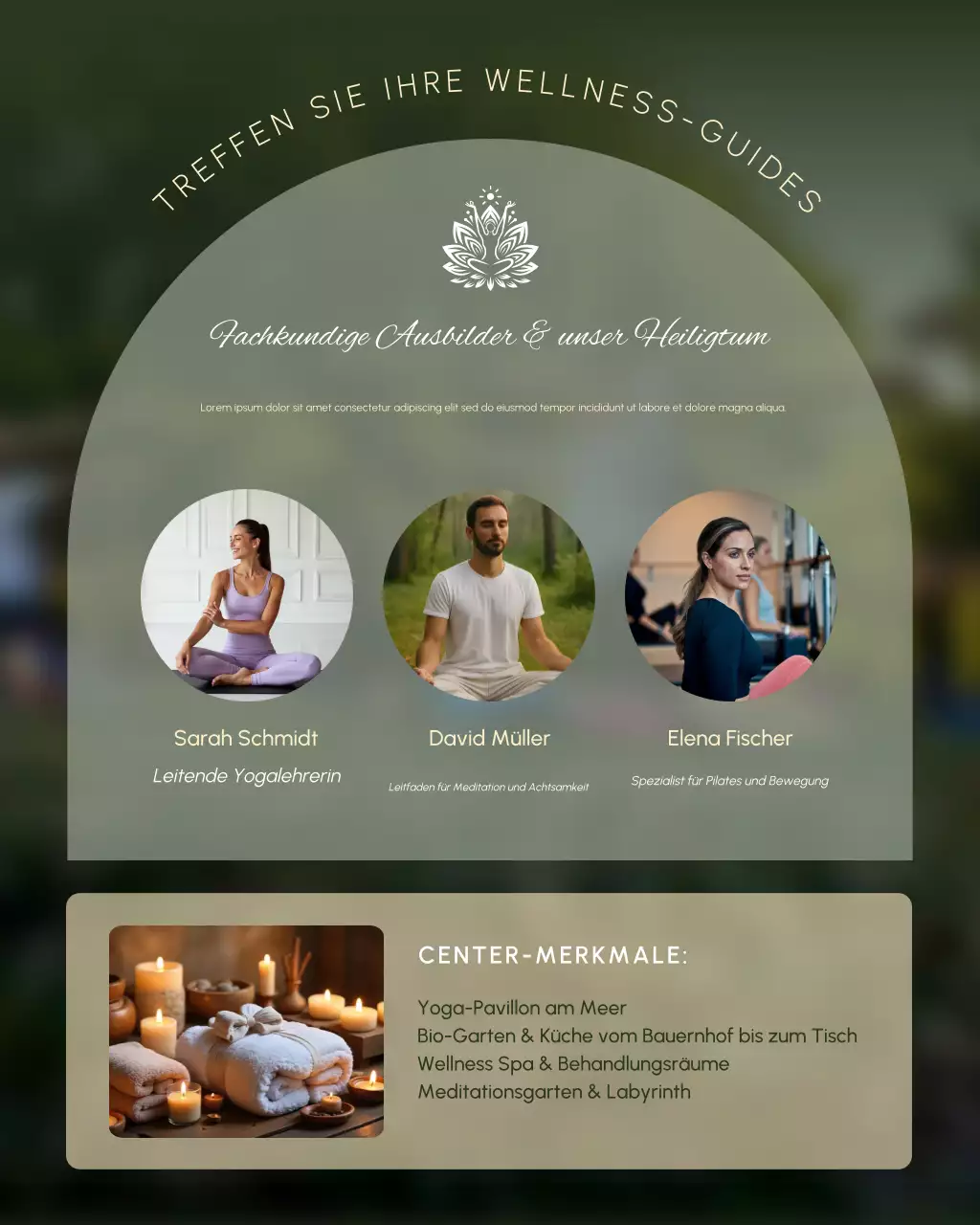 grüne moderne Wellness-Aktion